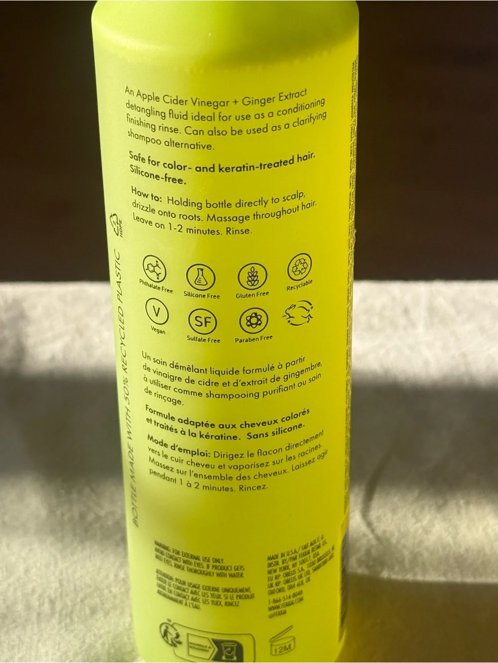 Fekkai Apple Cider Detox Rinse Conditioning Detangler 8.5 oz NWOB